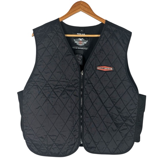 Harley Davidson Zip Up Vest Black Quilted Riding Gear Men's Size XL - Picture 1 of 5